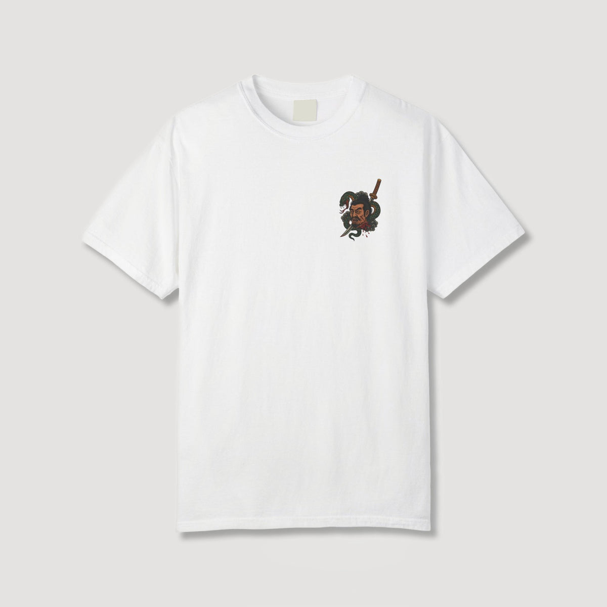 Samurai Head with Snake Back T-Shirt