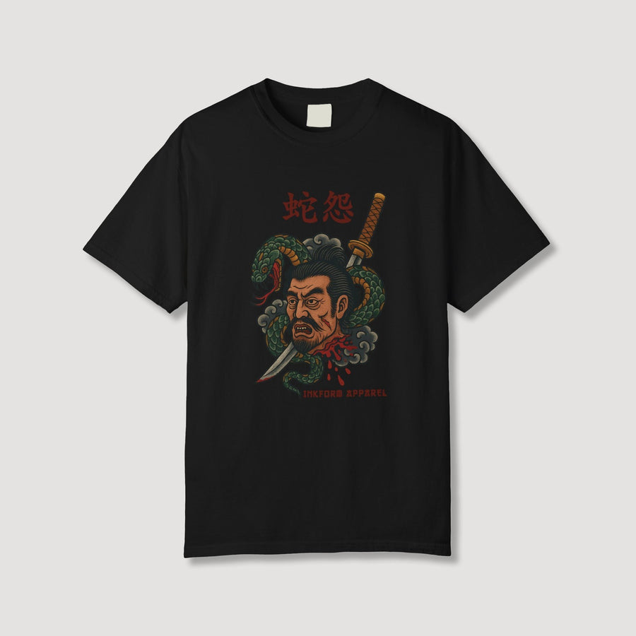 Samurai Head with Snake T-Shirt