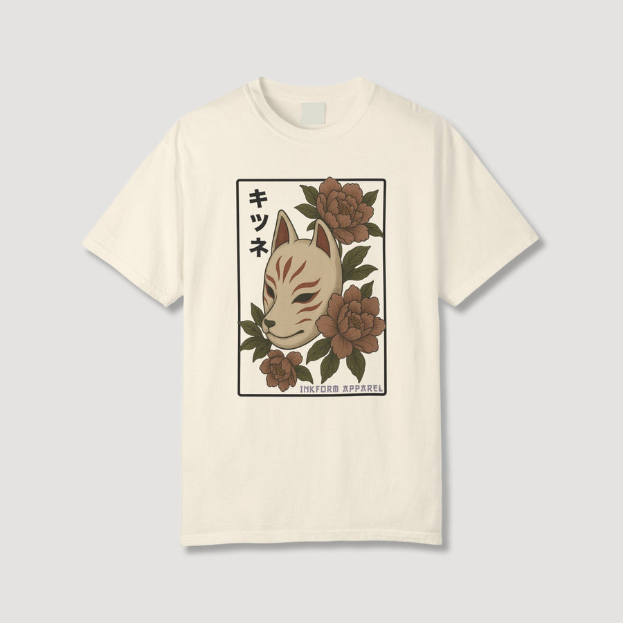 Kitsune Peony Flowers T-Shirt