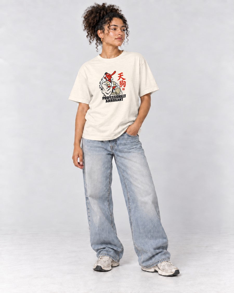 Professionally Arrogant Tengu T-Shirt in Ivory, full body