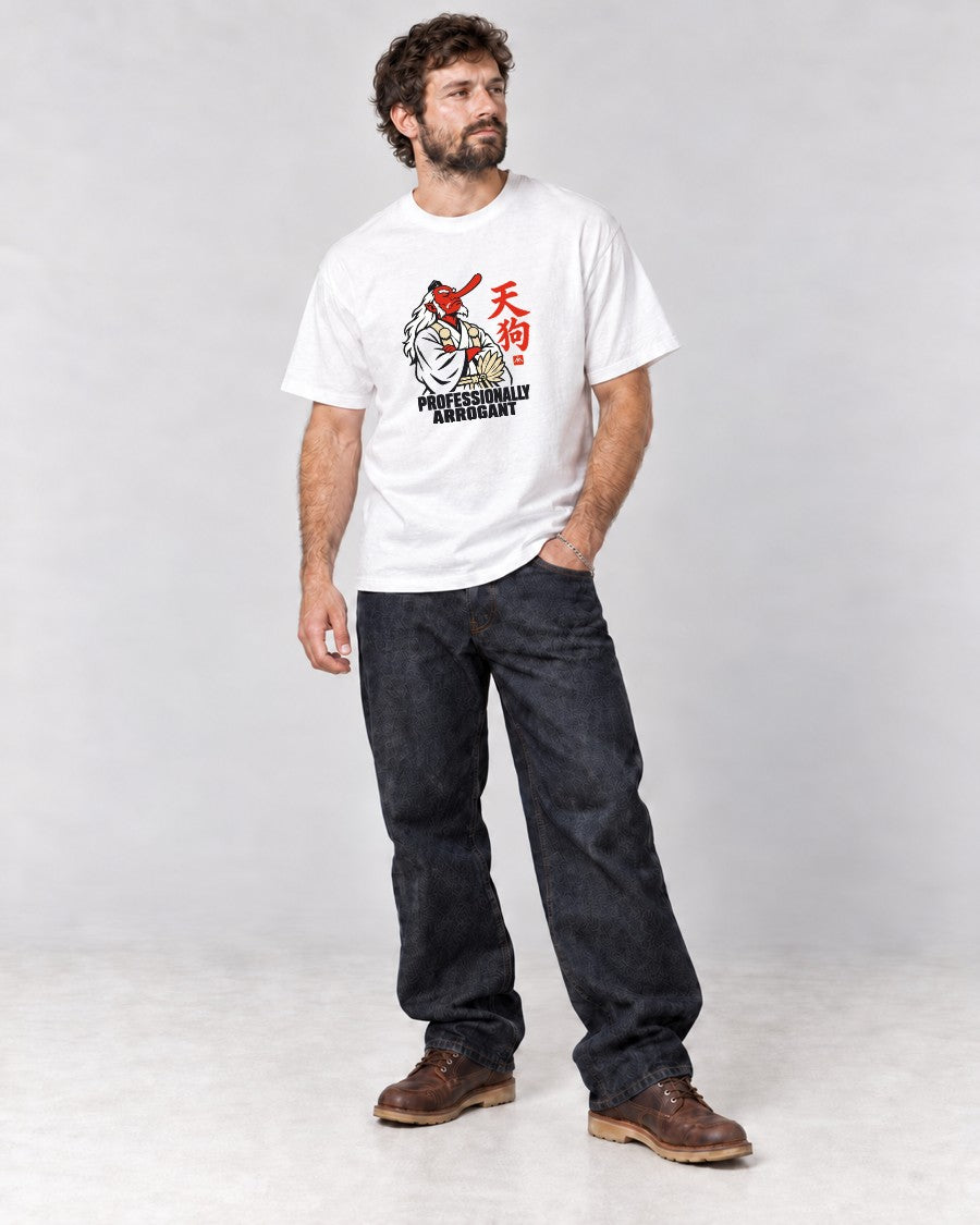 Professionally Arrogant Tengu T-Shirt in White, full body