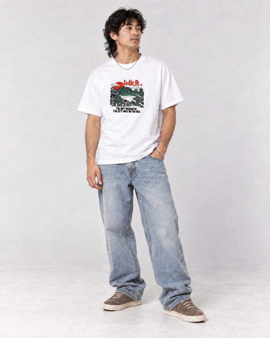 City in the Way Giant Salamander T-Shirt in White, full body