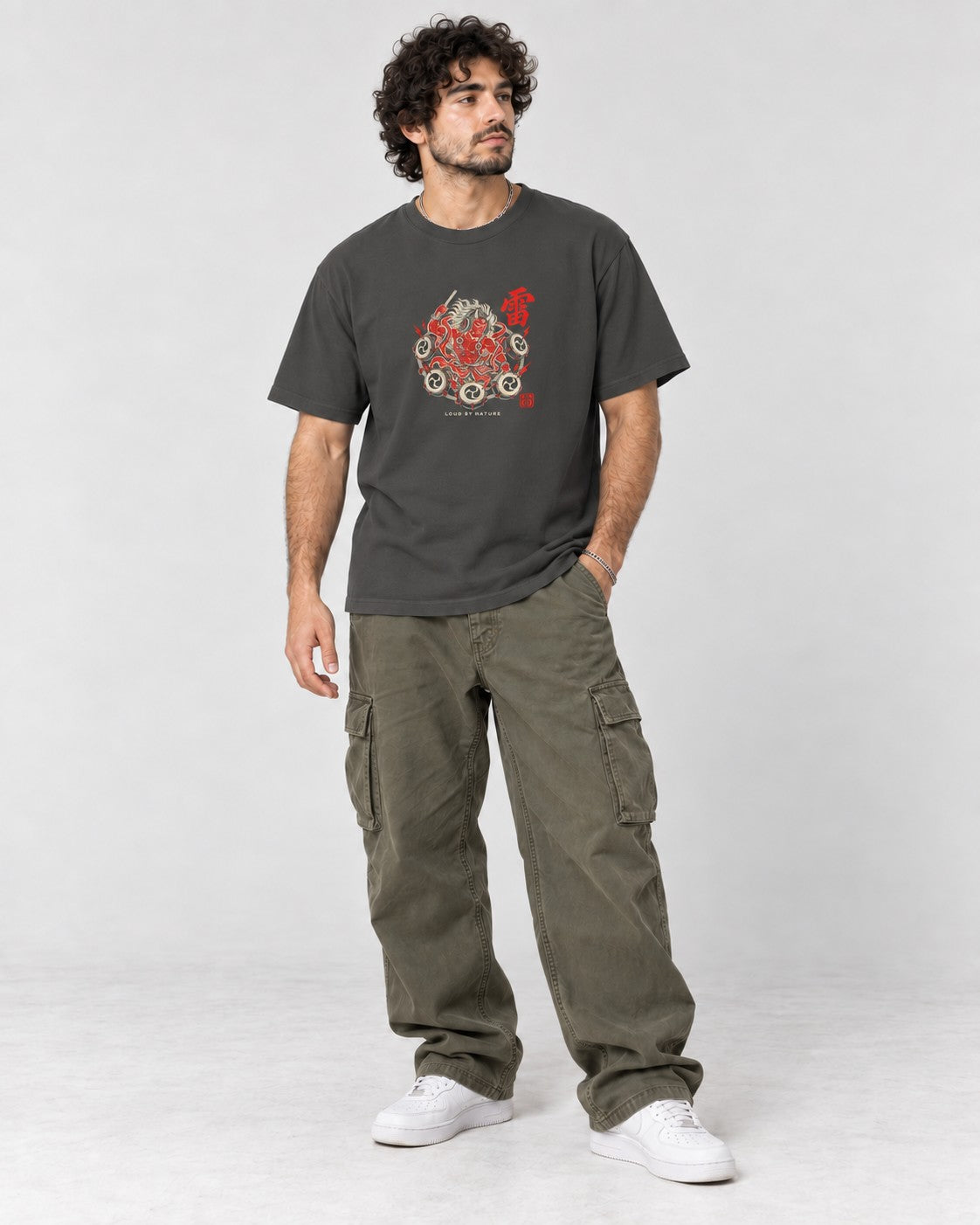 Loud by Nature Raijin T-Shirt in Pepper, full body