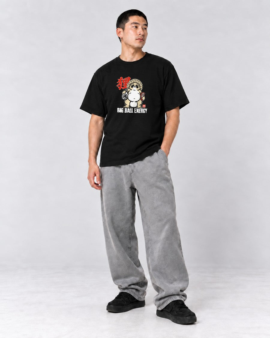 Big Ball Energy Tanuki T-Shirt in Black, full body