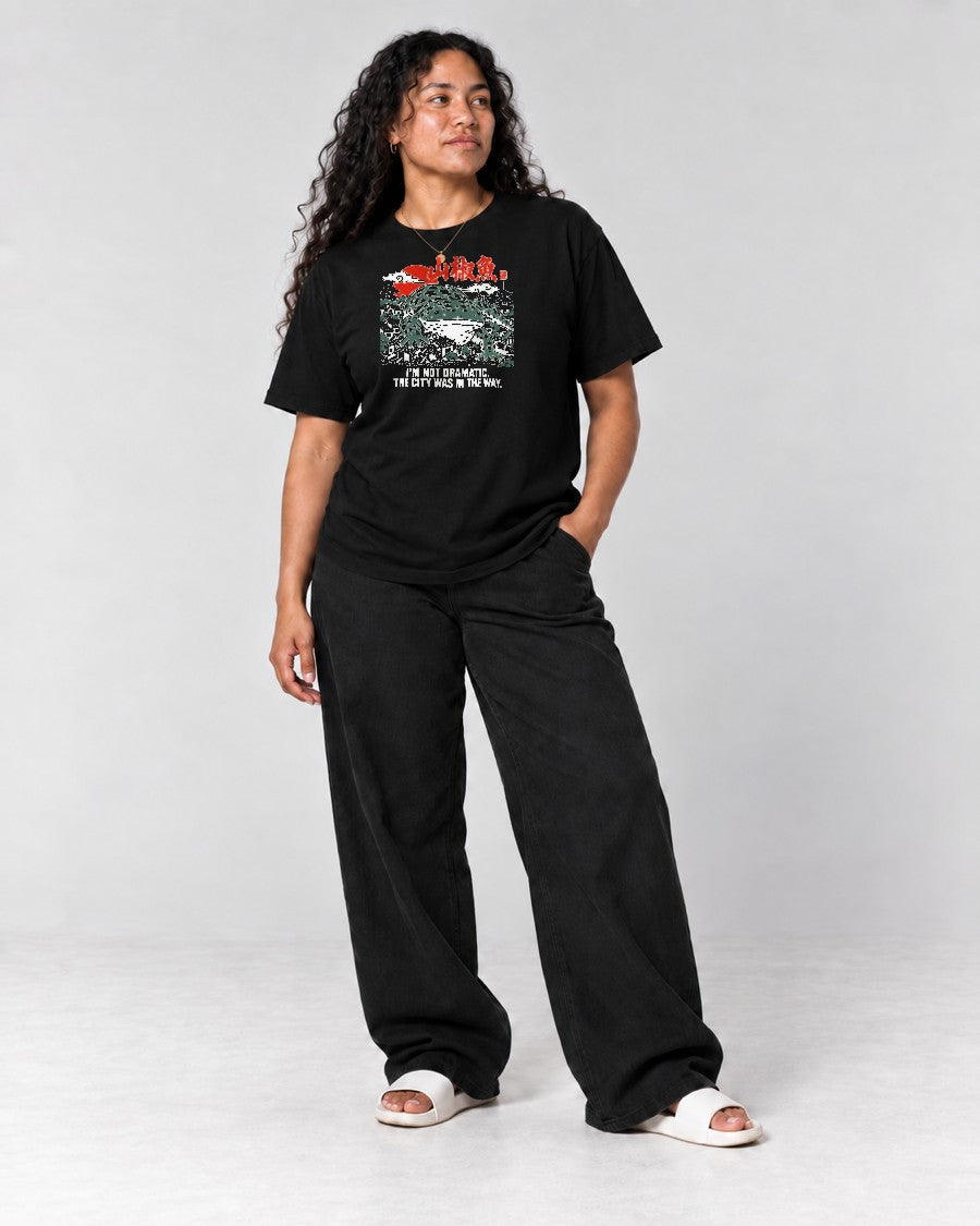 City in the Way Giant Salamander T-Shirt in Black, full body