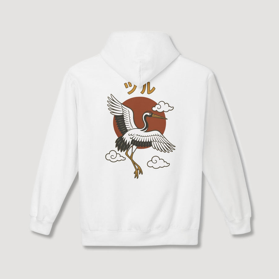 Crane with Sun Back Hoodie