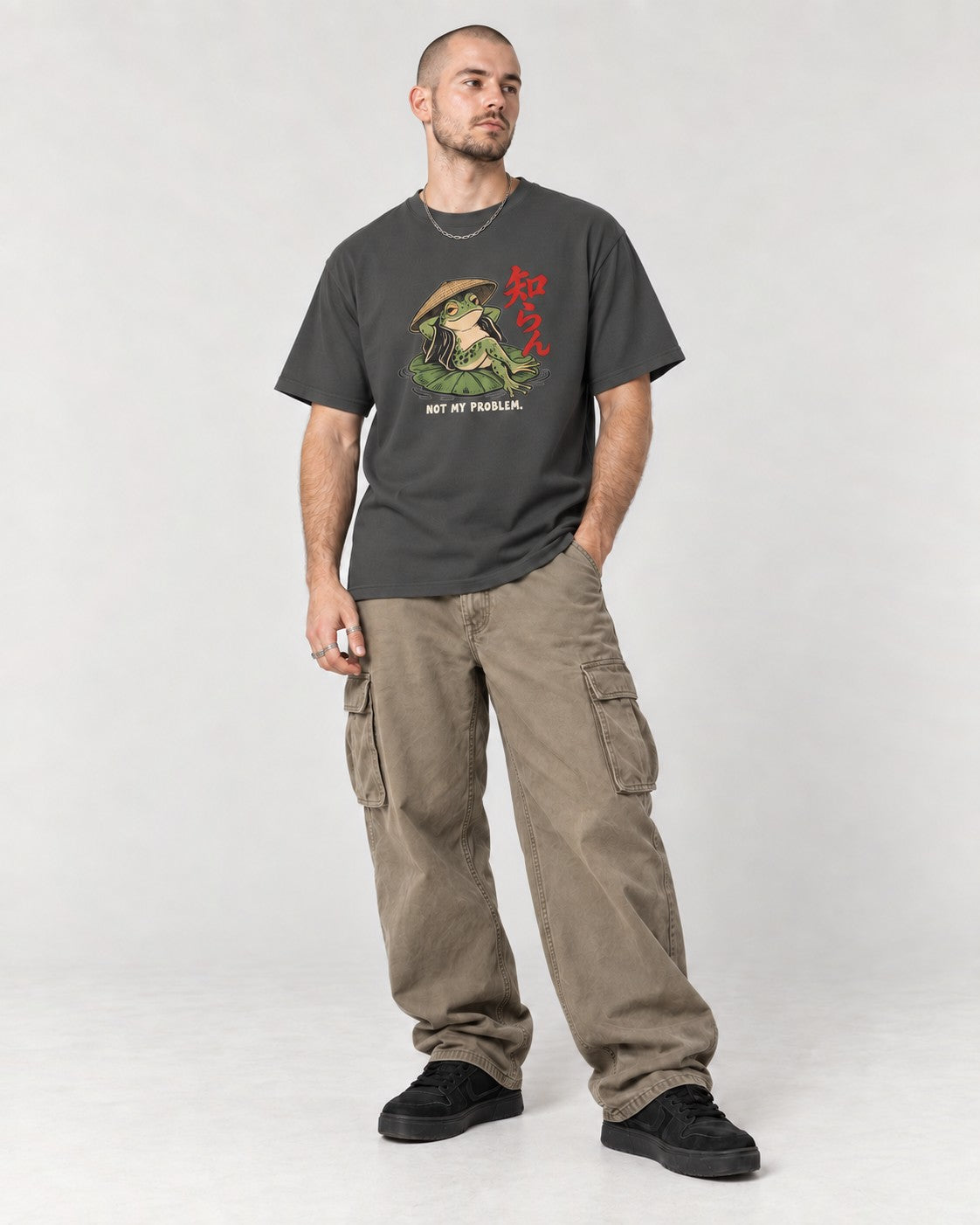 Not My Problem Frog T-Shirt in Pepper, full body