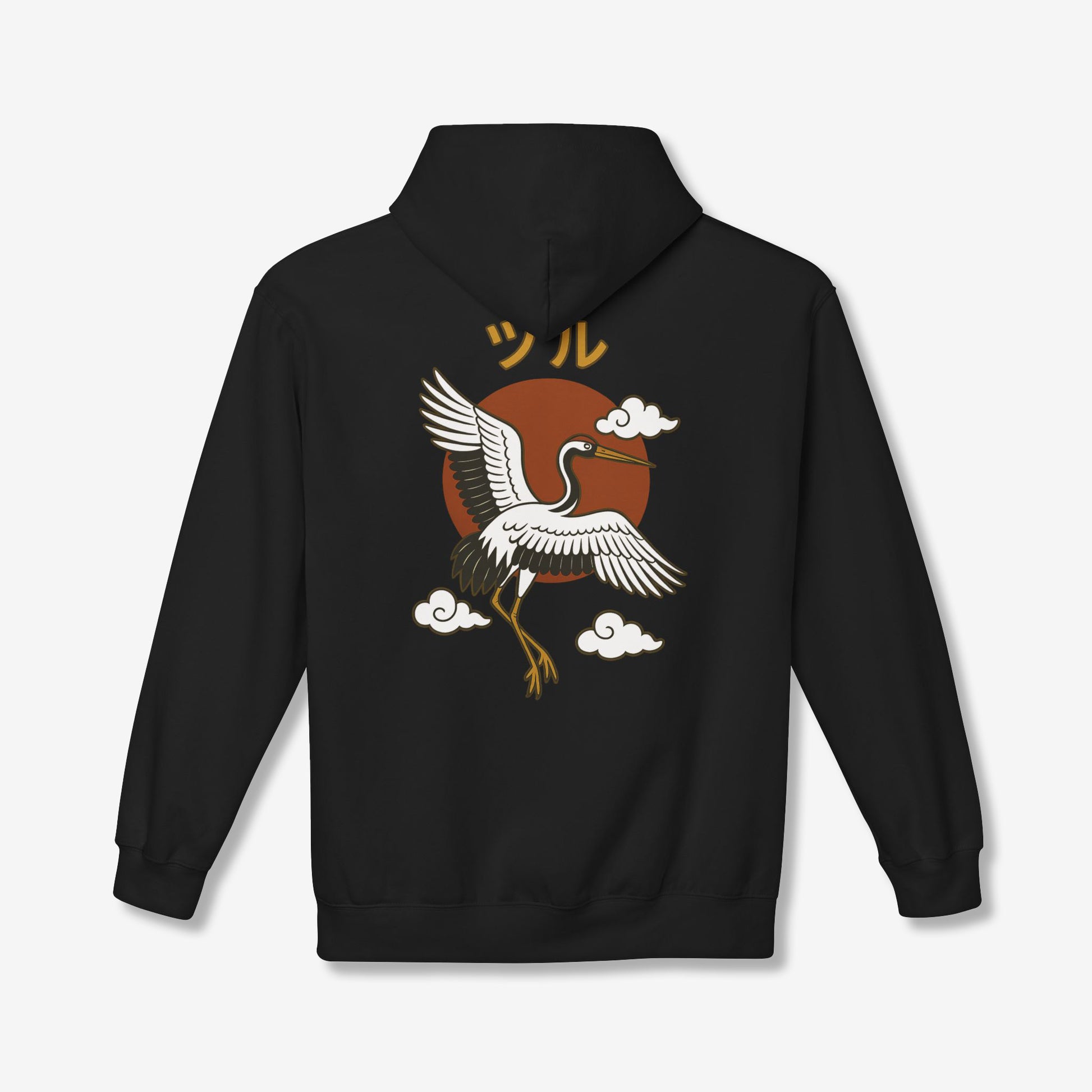 Crane with Sun Back Hoodie
