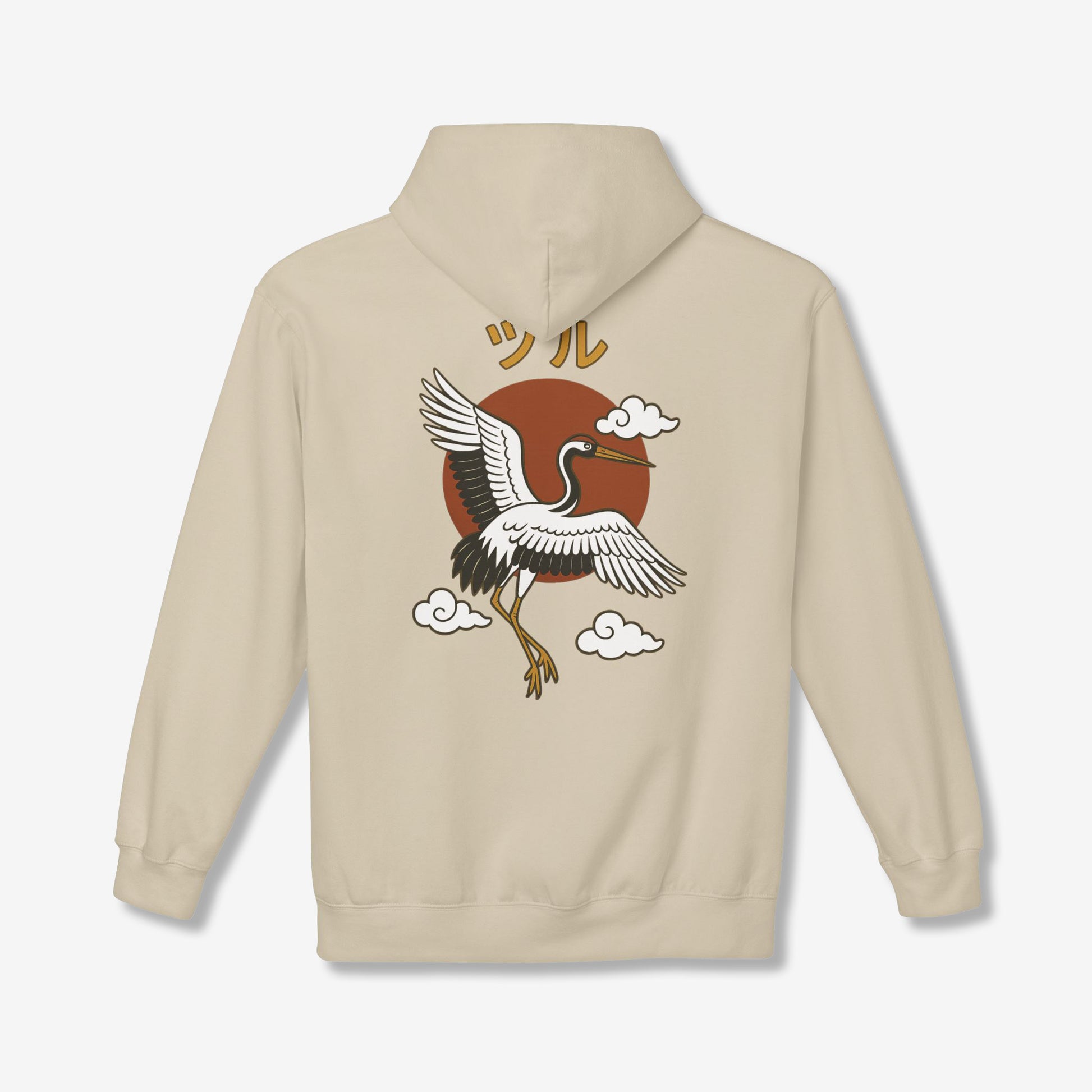 Crane with Sun Back Hoodie