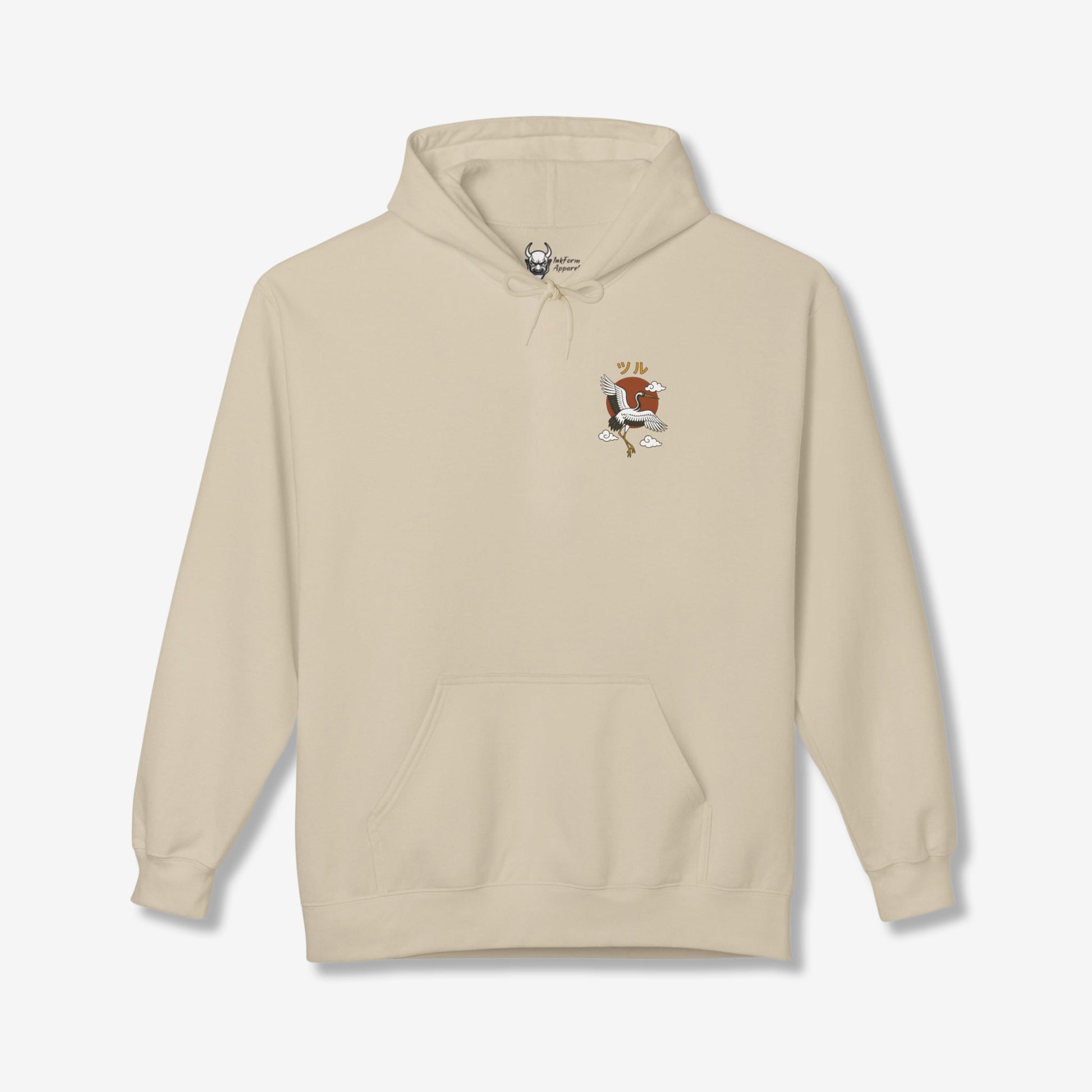Crane with Sun Back Hoodie