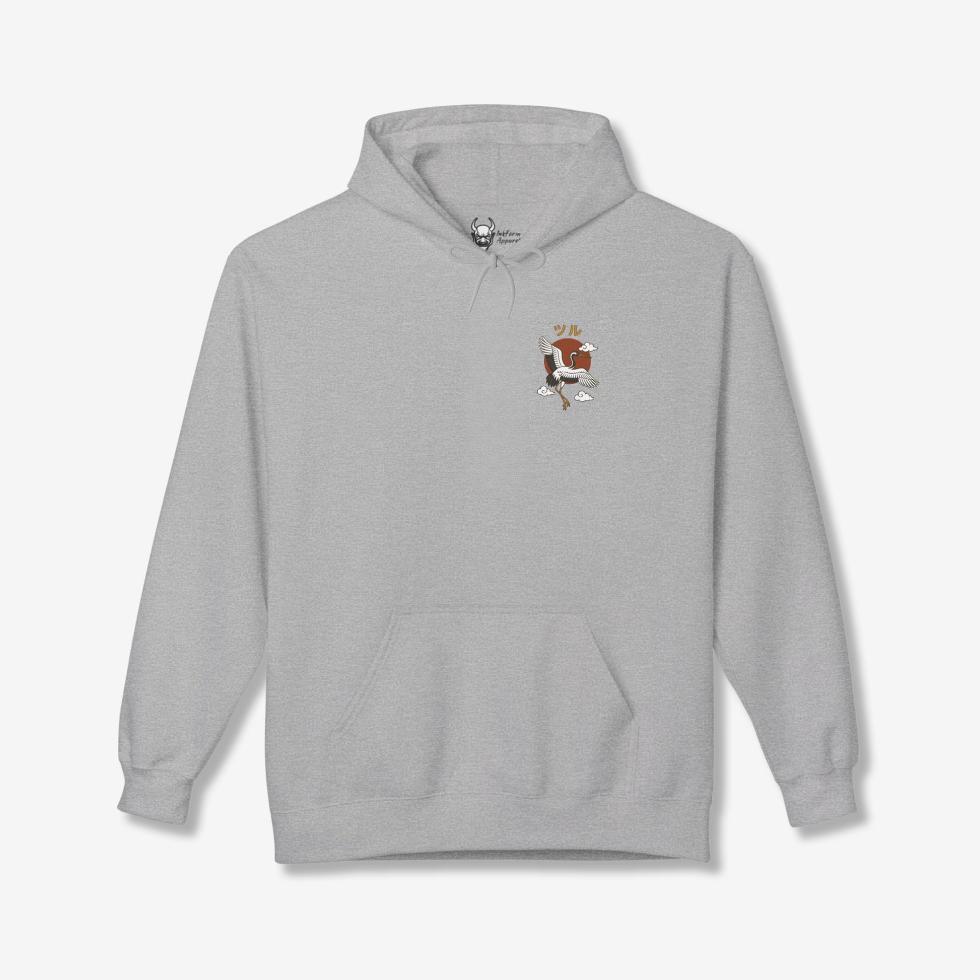 Crane with Sun Back Hoodie