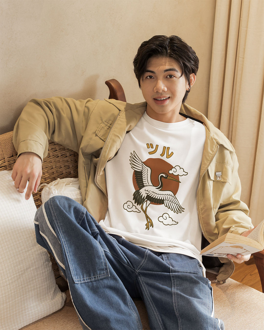 Crane with Sun T-Shirt