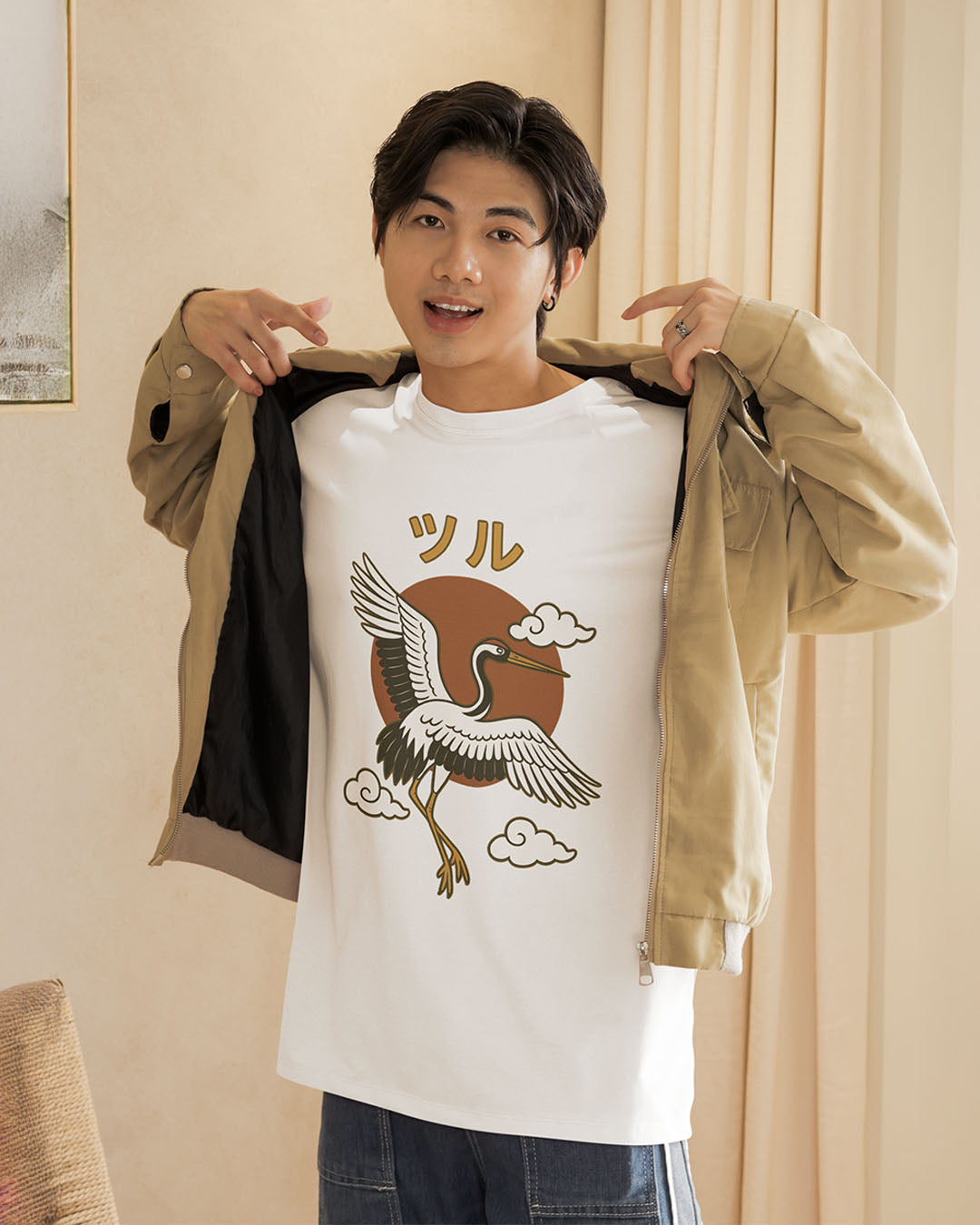 Crane with Sun T-Shirt