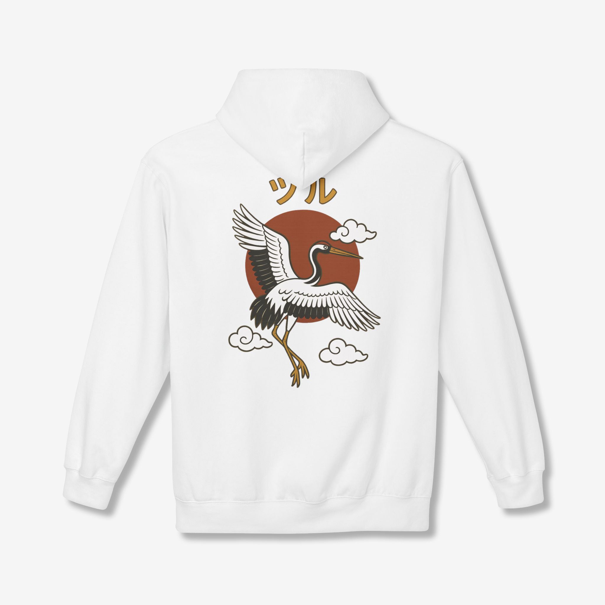 Crane with Sun Back Hoodie