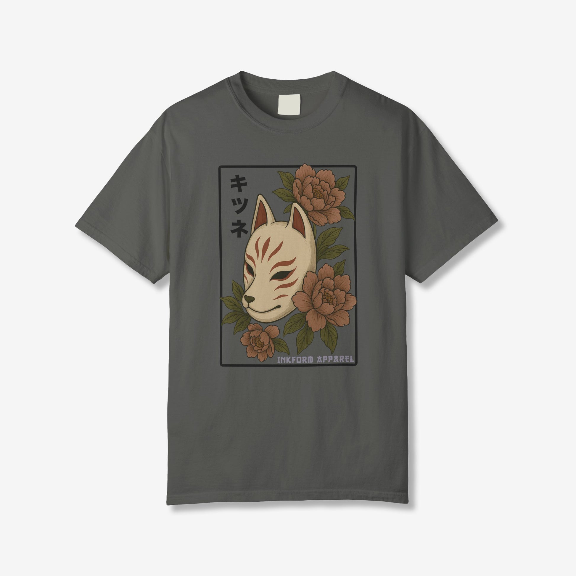Kitsune Peony Flowers T-Shirt