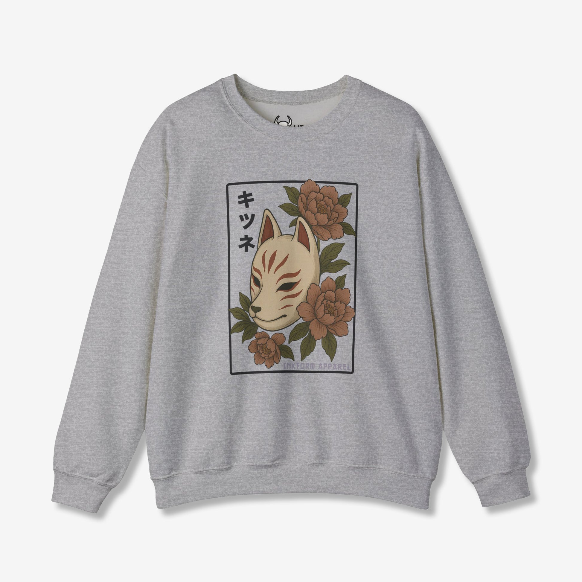 Kitsune Peony Flowers Sweatshirt