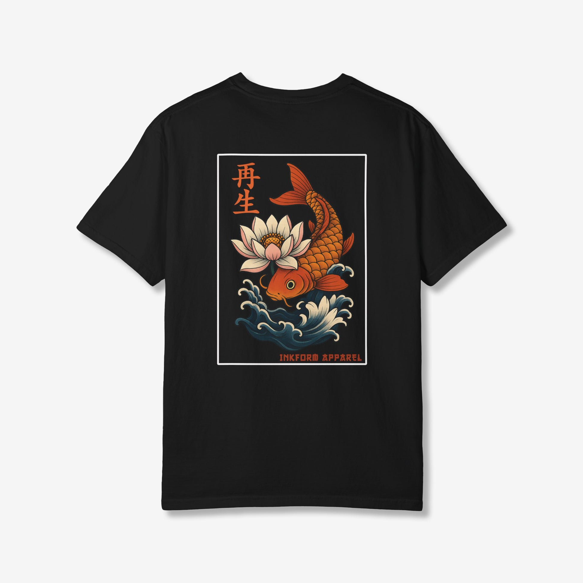Lotus Flower Koi Fish Back T-Shirt