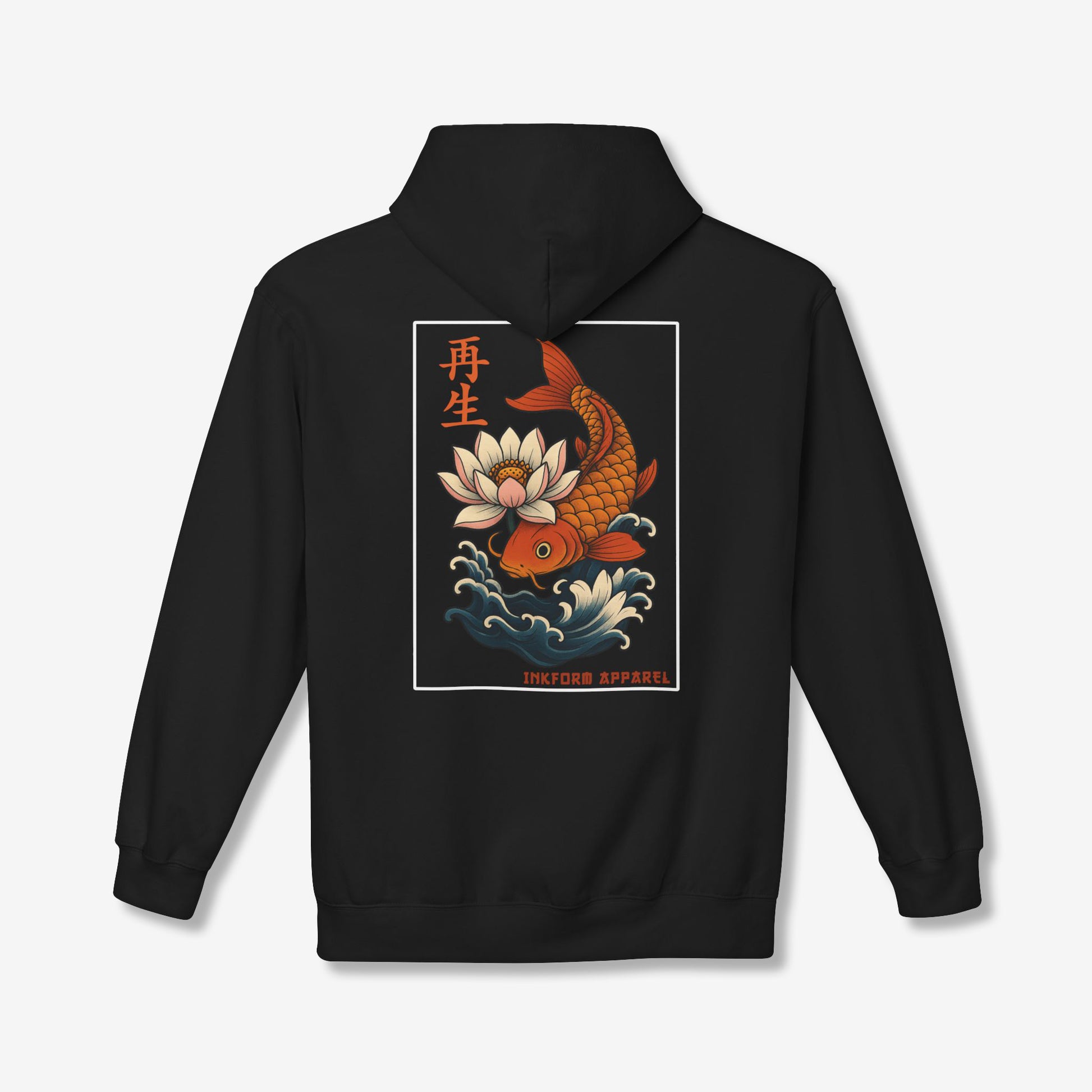 Lotus Flower Koi Fish Back Hoodie