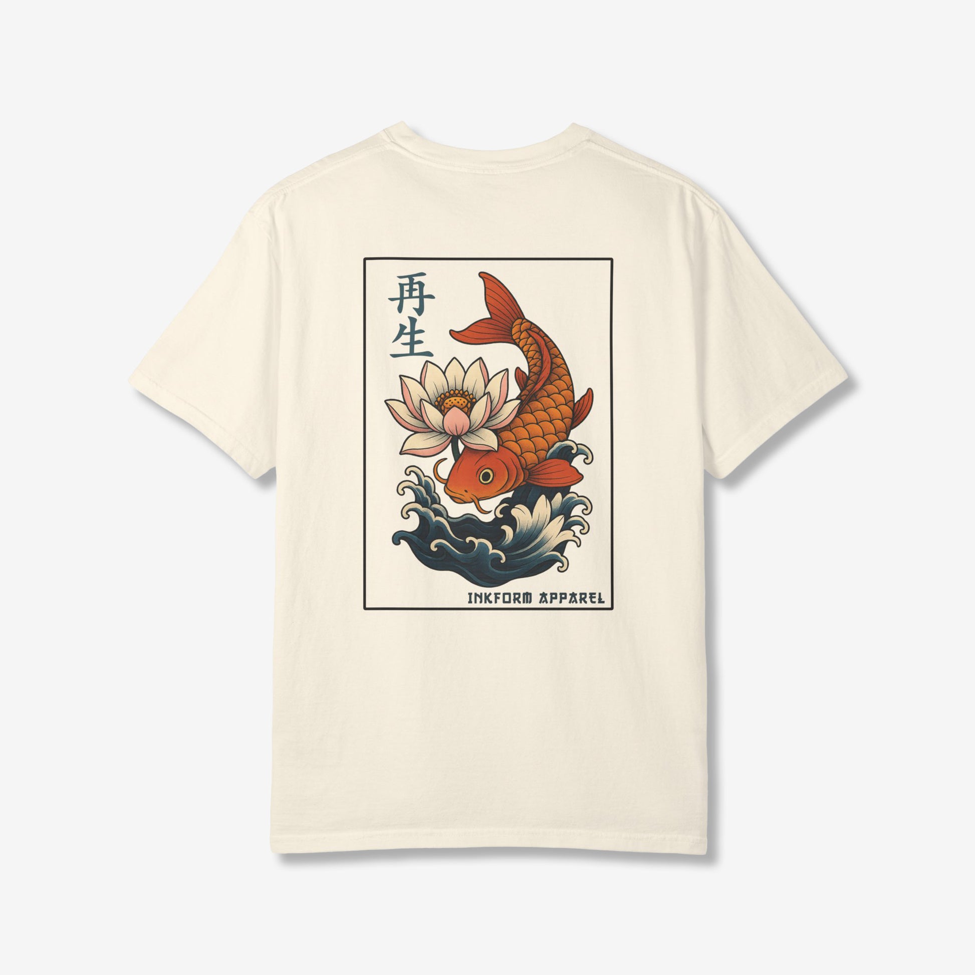 Lotus Flower Koi Fish Back T-Shirt