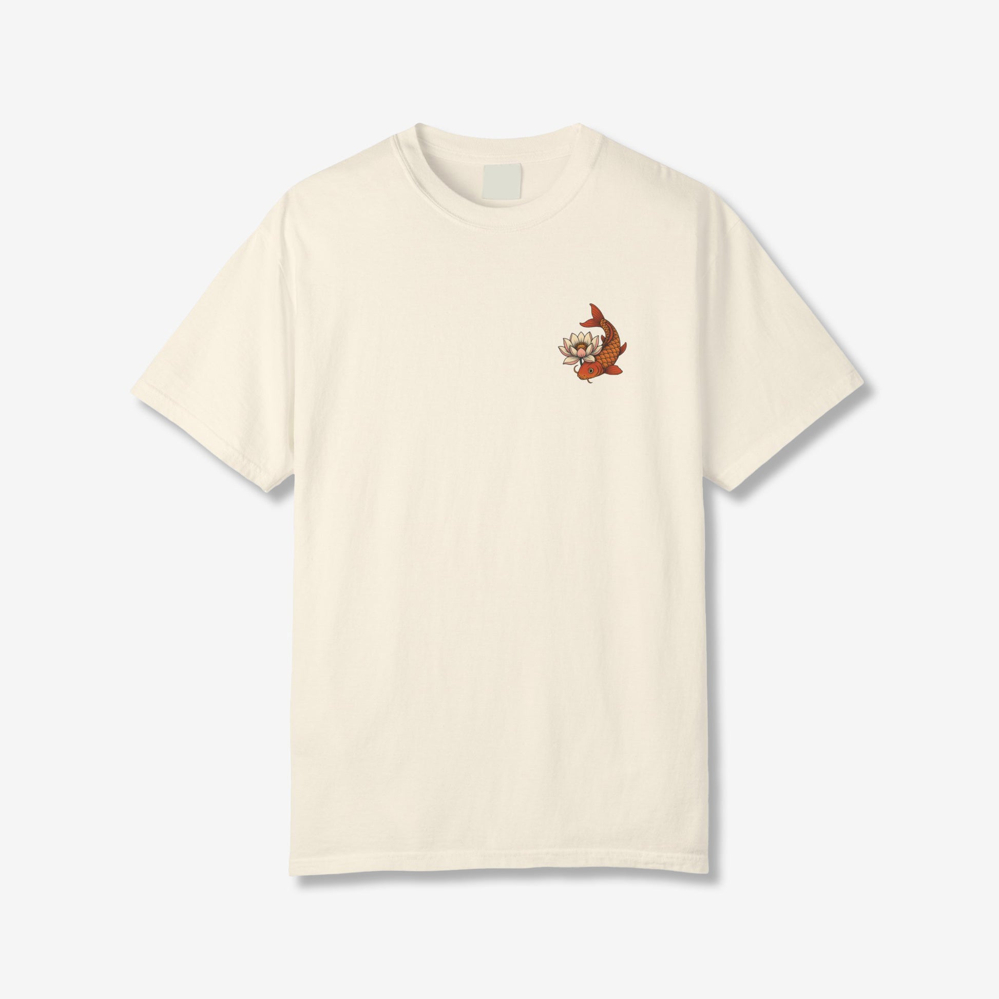 Lotus Flower Koi Fish Back T-Shirt
