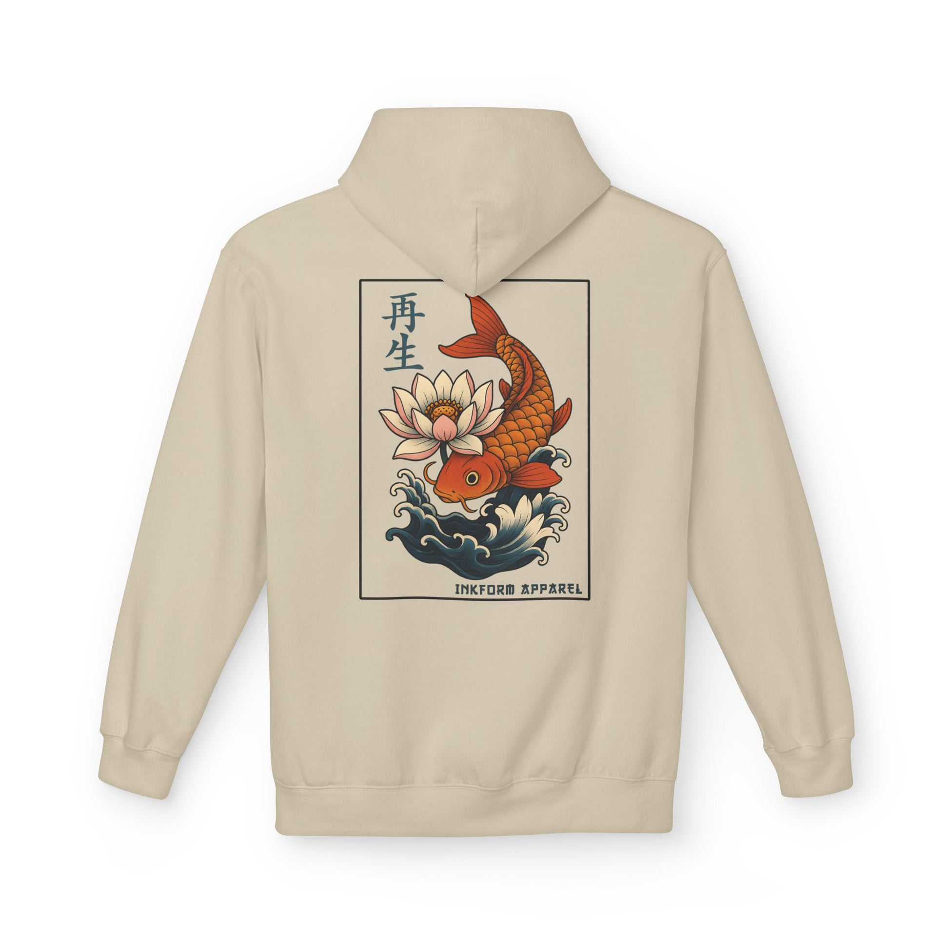Lotus Flower Koi Fish Back Hoodie