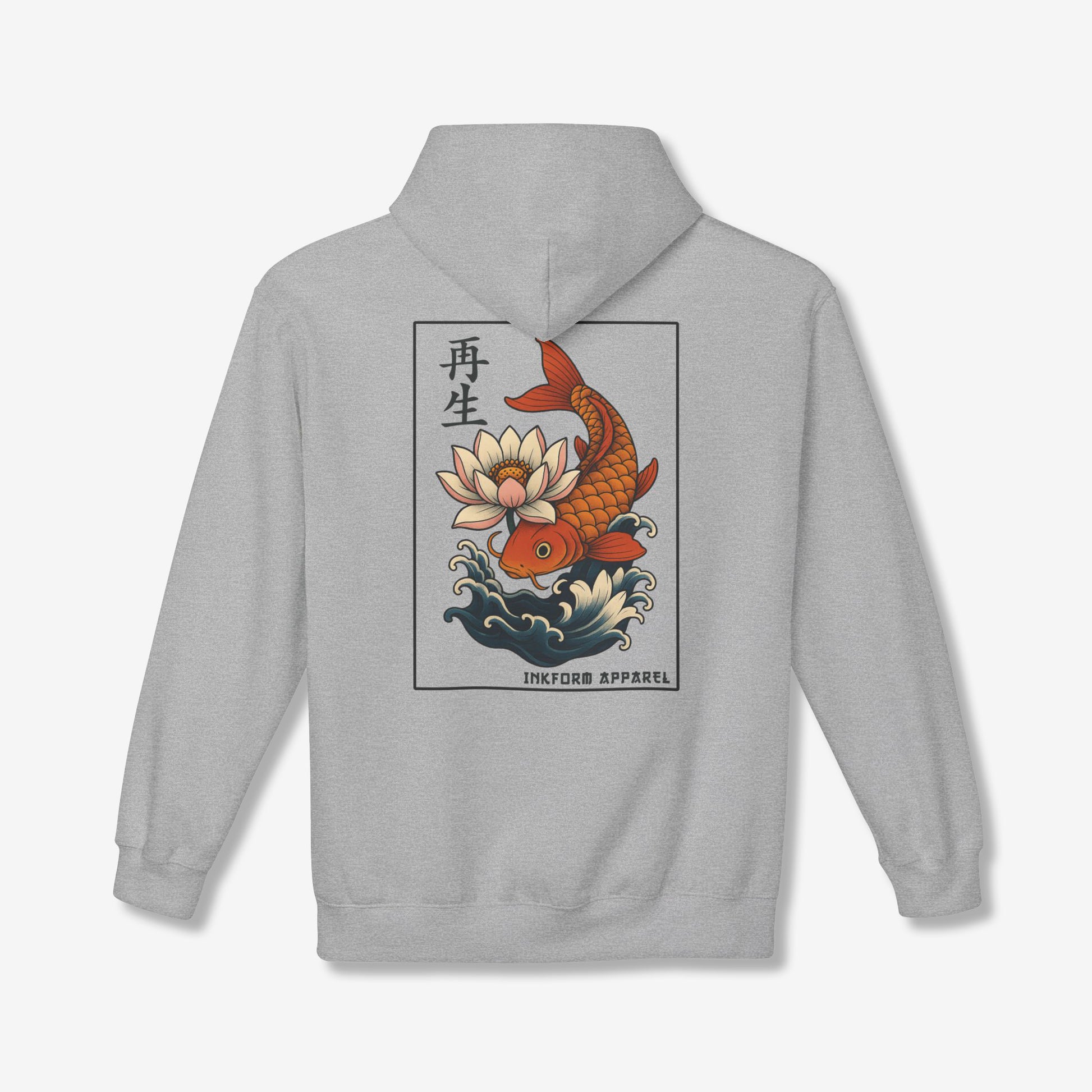 Lotus Flower Koi Fish Back Hoodie