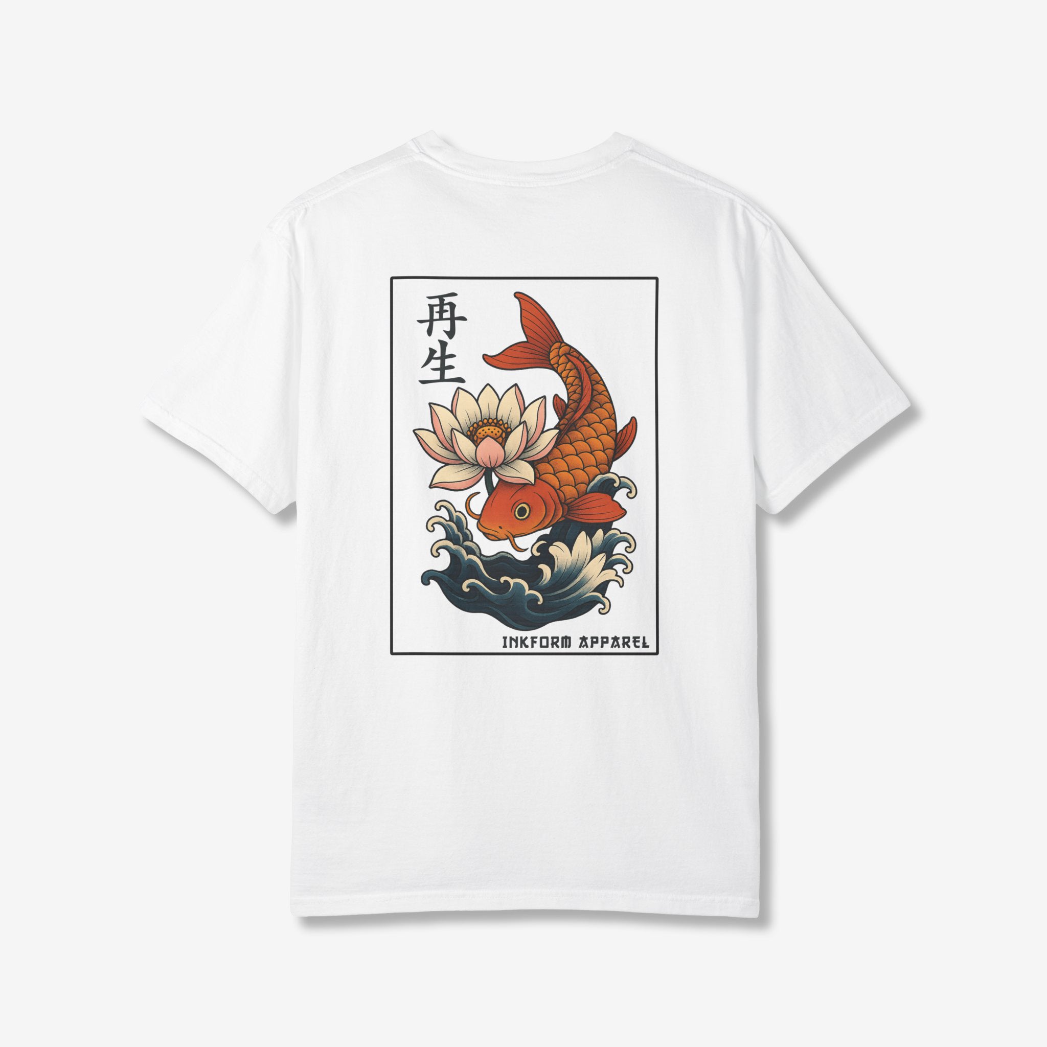 Lotus Flower Koi Fish Back T-Shirt