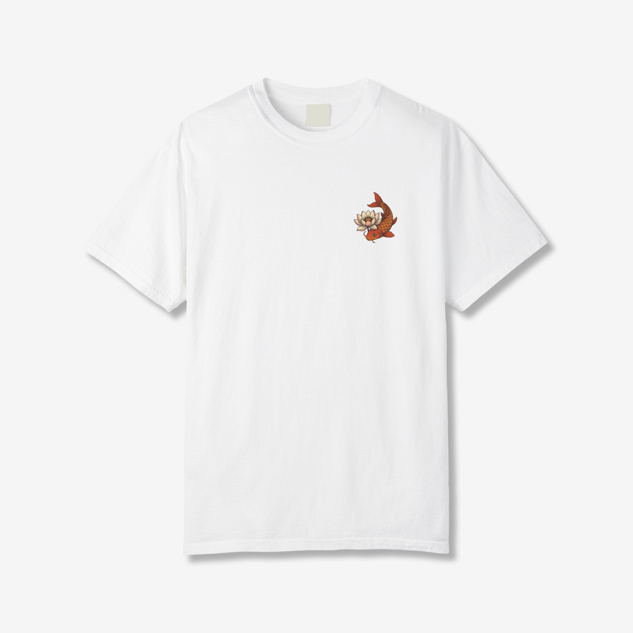 Lotus Flower Koi Fish Back T-Shirt
