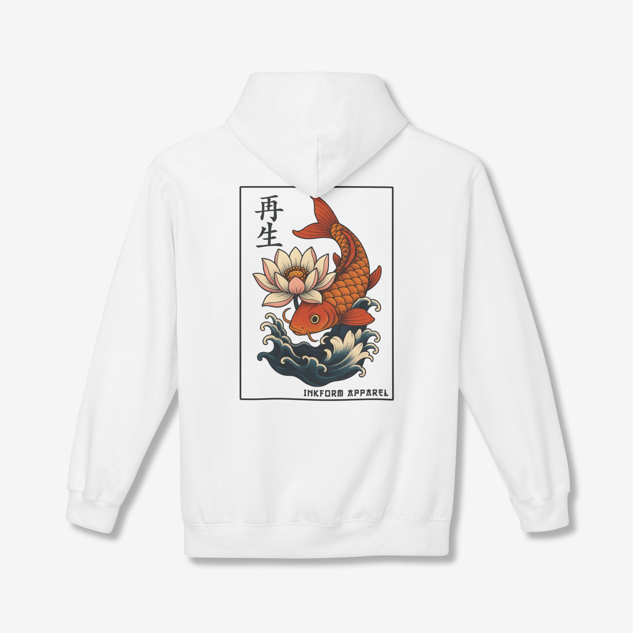Lotus Flower Koi Fish Back Hoodie