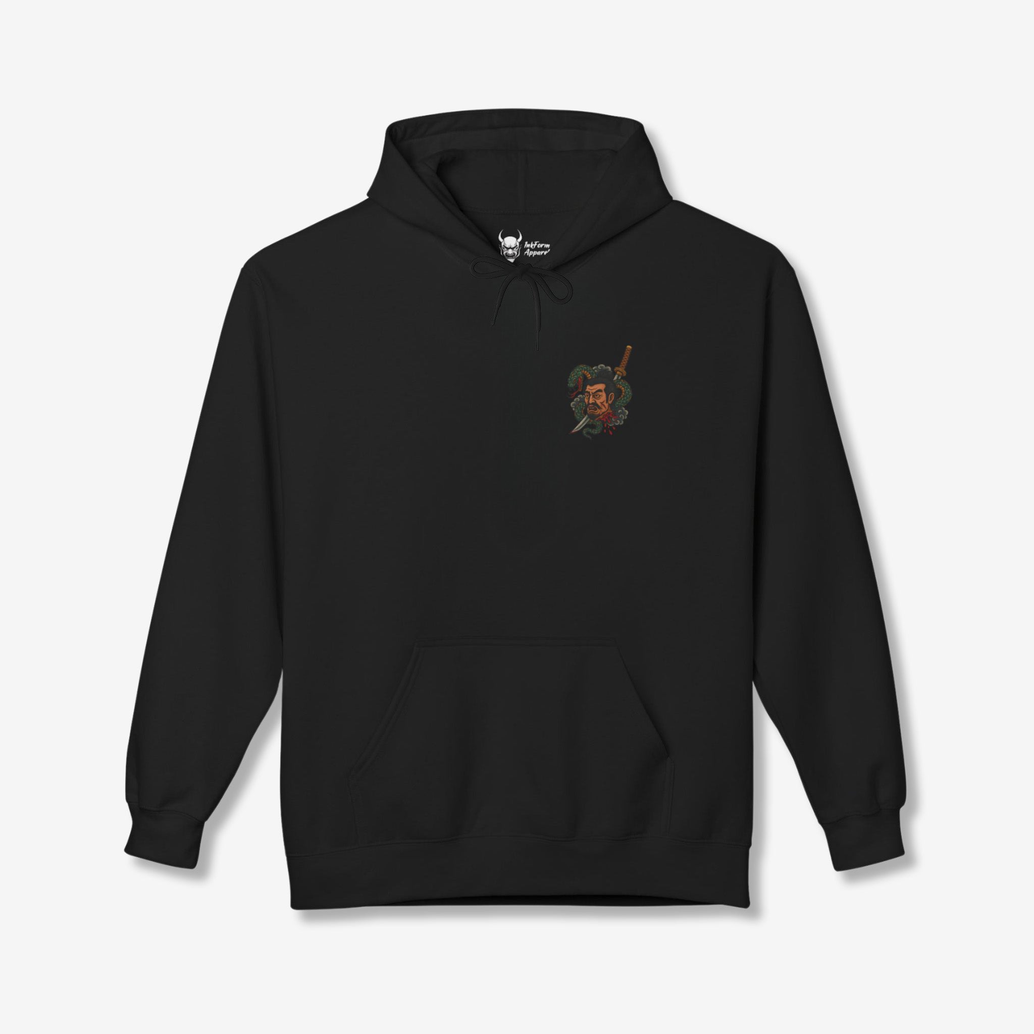 Samurai Head with Snake Back Hoodie