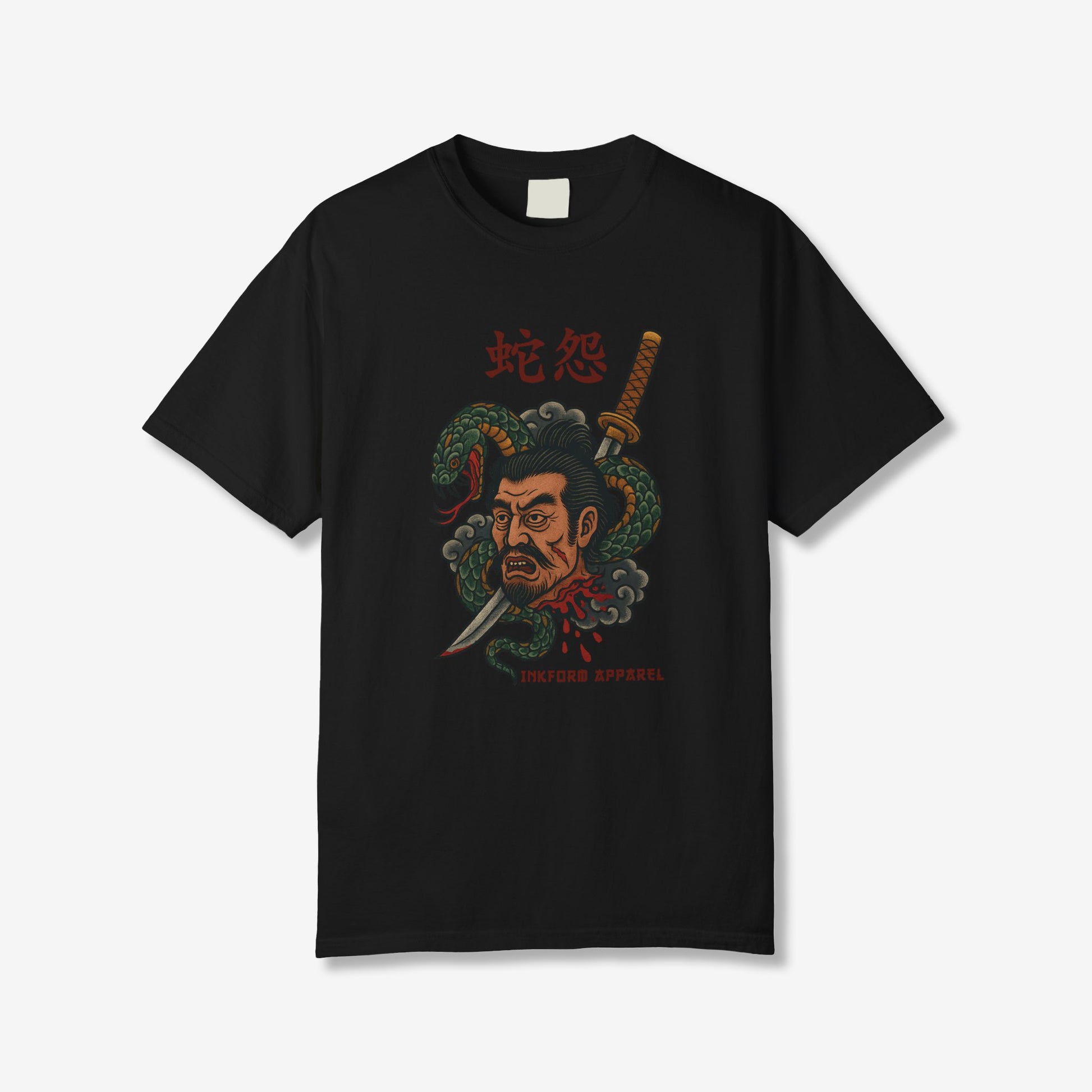 Samurai Head with Snake T-Shirt