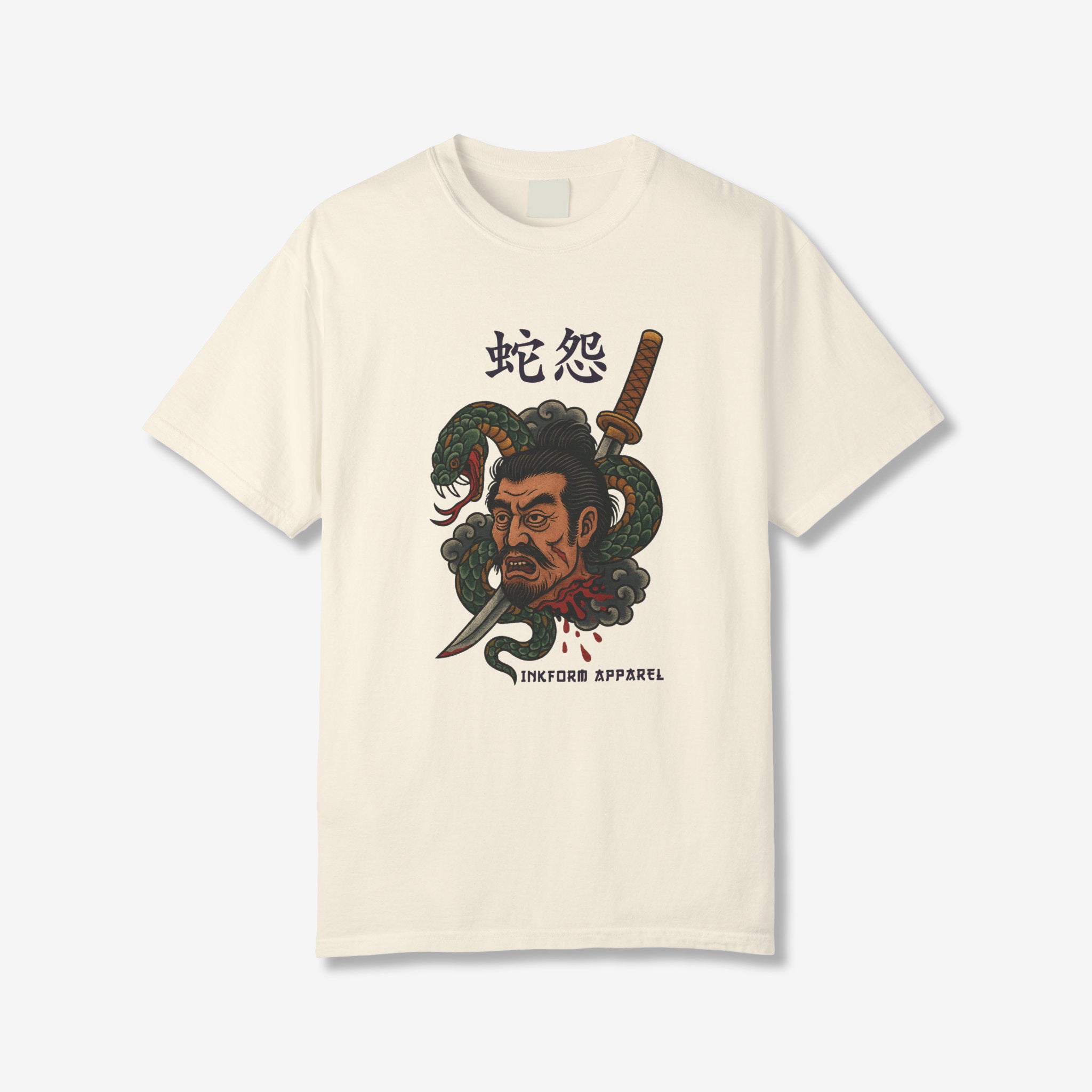 Samurai Head with Snake T-Shirt