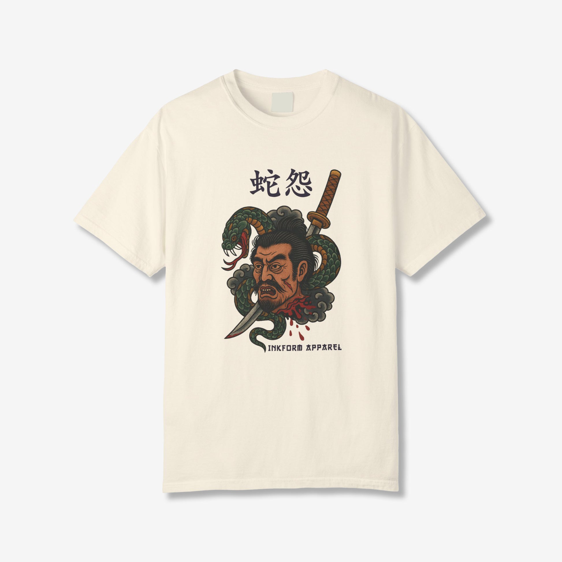 Samurai Head with Snake T-Shirt