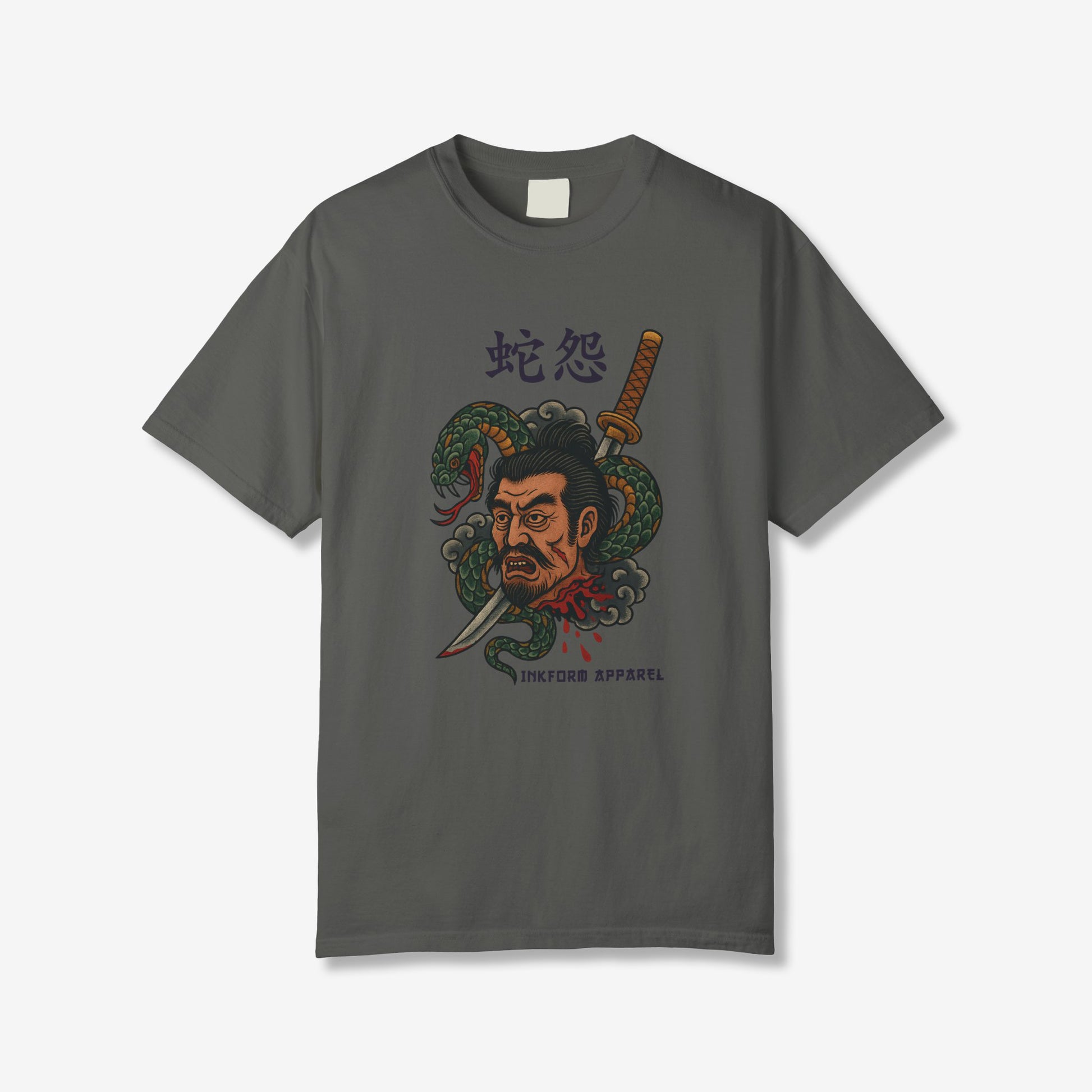 Samurai Head with Snake T-Shirt