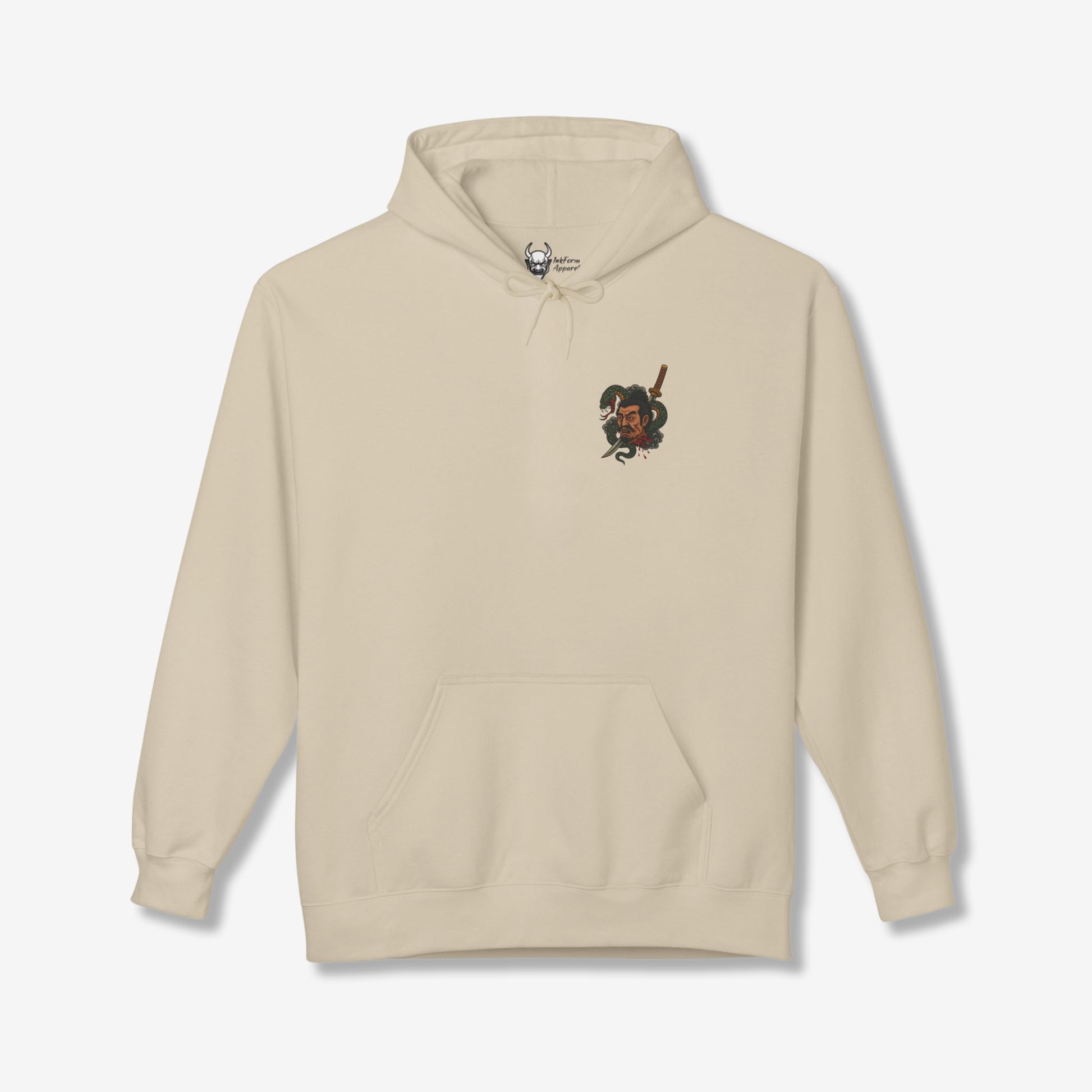 Samurai Head with Snake Back Hoodie