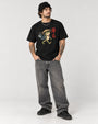 Kaeru Japanese frog tee in Black, full body