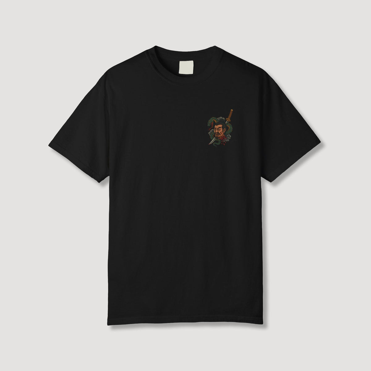 Samurai Head with Snake Back T-Shirt