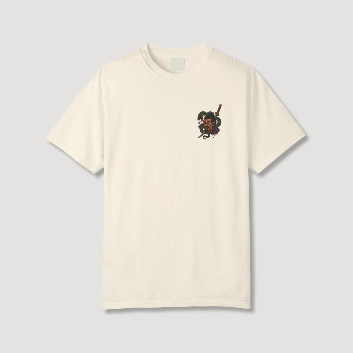 Samurai Head with Snake Back T-Shirt