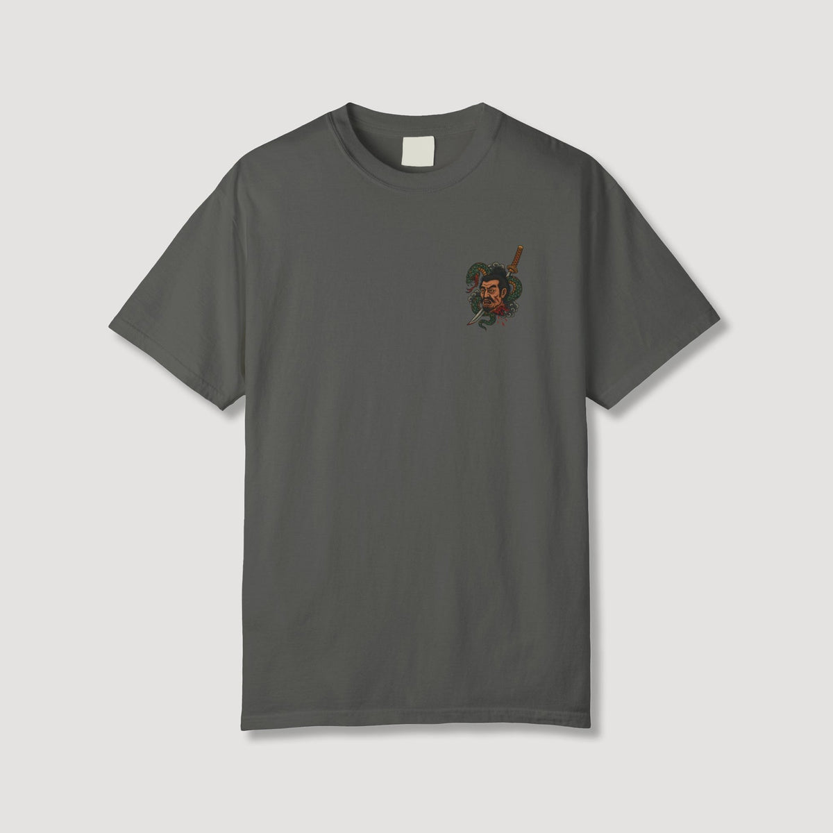 Samurai Head with Snake Back T-Shirt