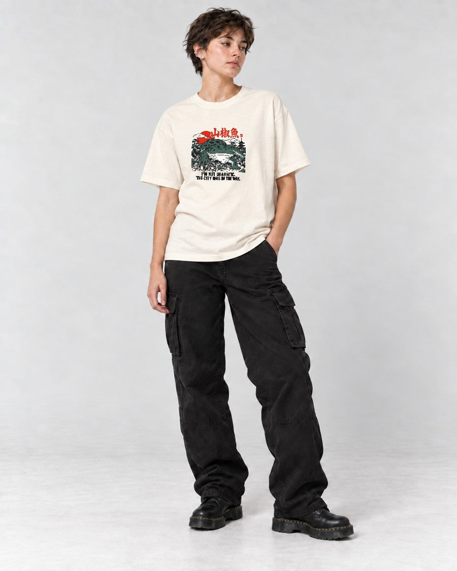 City in the Way Giant Salamander T-Shirt in Ivory, full body