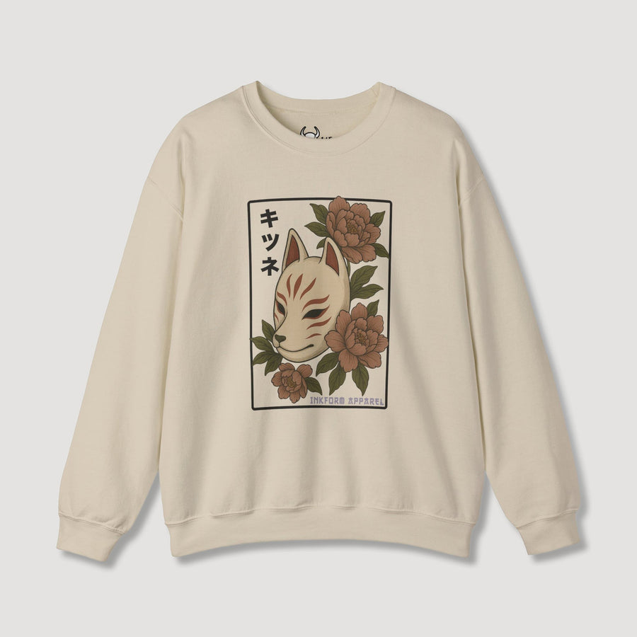 Kitsune Peony Flowers Sweatshirt