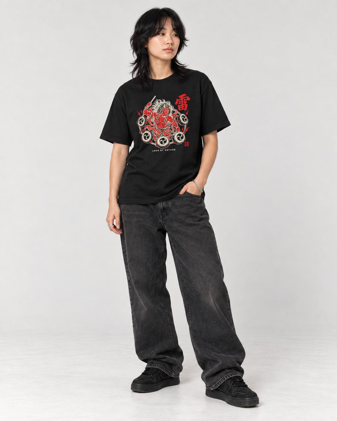 Loud by Nature Raijin T-Shirt in Black, full body