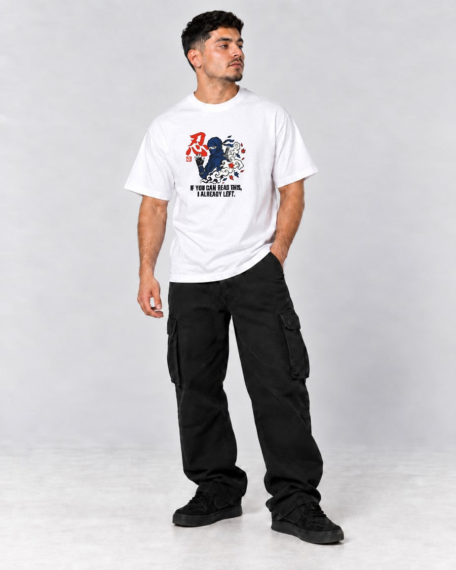 Already Left Ninja T-Shirt in White, full body