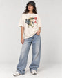 Kaeru Japanese frog tee in Ivory, full body