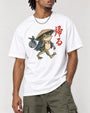 Kaeru Japanese frog tee in White, close-up